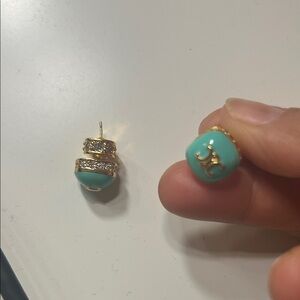 Elegant Gold and Turquoise Earrings